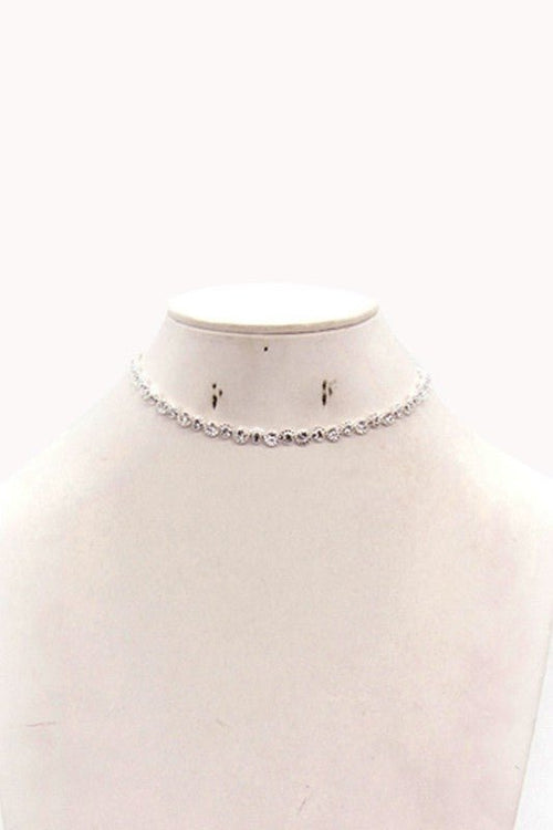 ANGELIC ROUND CUT RHINESTONE CHOKER NECKLACE - p3 Boutique