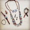 Aqua Terra Small Slab Necklace with Leather Ties - p3 Boutique