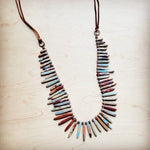 Aqua Terra Small Slab Necklace with Leather Ties - p3 Boutique