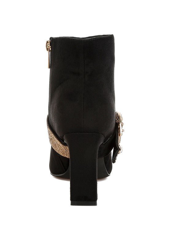Asagao Diamante & Rhinestones Strap Boots - p3 Boutique