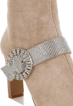 Asagao Diamante & Rhinestones Strap Boots - p3 Boutique