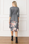 Asymmetrical Accent Midi Dress - p3 Boutique