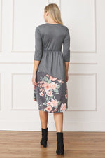 Asymmetrical Accent Midi Dress - p3 Boutique