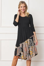 Asymmetrical Accent Midi Dress - p3 Boutique