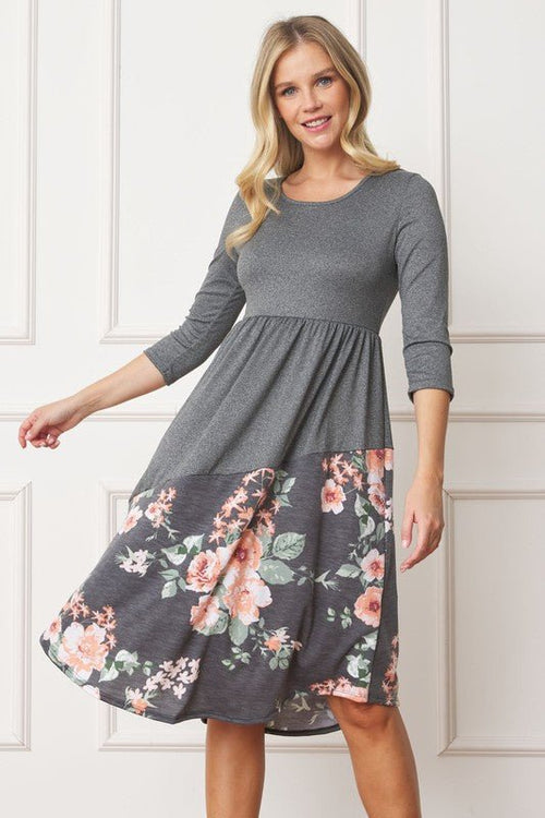 Asymmetrical Accent Midi Dress - p3 Boutique