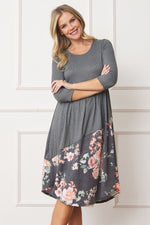 Asymmetrical Accent Midi Dress - p3 Boutique