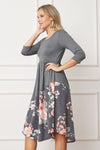 Asymmetrical Accent Midi Dress - p3 Boutique