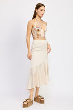 ASYMMETRICAL RUFFLE HEM SKIRT - p3 Boutique