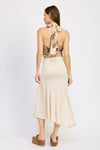 ASYMMETRICAL RUFFLE HEM SKIRT - p3 Boutique