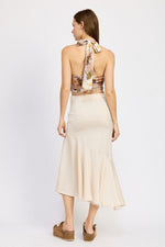 ASYMMETRICAL RUFFLE HEM SKIRT - p3 Boutique