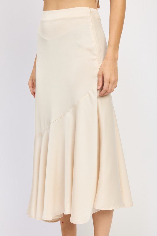ASYMMETRICAL RUFFLE HEM SKIRT - p3 Boutique