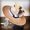 BlackGold Feather&Turq Slab Hatband Choice Hat - p3 Boutique