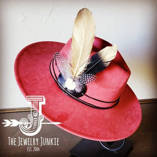 BlackGold Feather&Turq Slab Hatband Choice Hat - p3 Boutique
