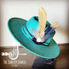 BlackGold Feather&Turq Slab Hatband Choice Hat - p3 Boutique