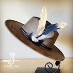 BlackGold Feather&Turq Slab Hatband Choice Hat - p3 Boutique