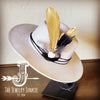 BlackGold Feather&Turq Slab Hatband Choice Hat - p3 Boutique