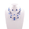 BLUE SILVER GEM LAYERED NECKLACE - p3 Boutique
