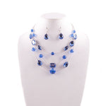 BLUE SILVER GEM LAYERED NECKLACE - p3 Boutique