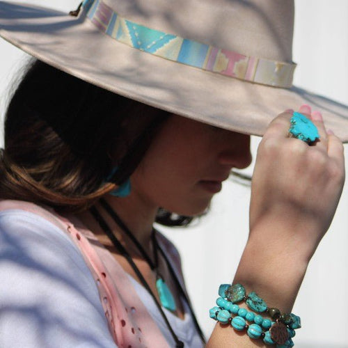 Blue Turquoise Slab Ring - p3 Boutique