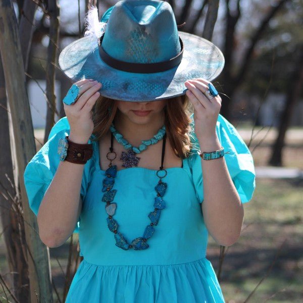Blue Turquoise Slab Ring - p3 Boutique
