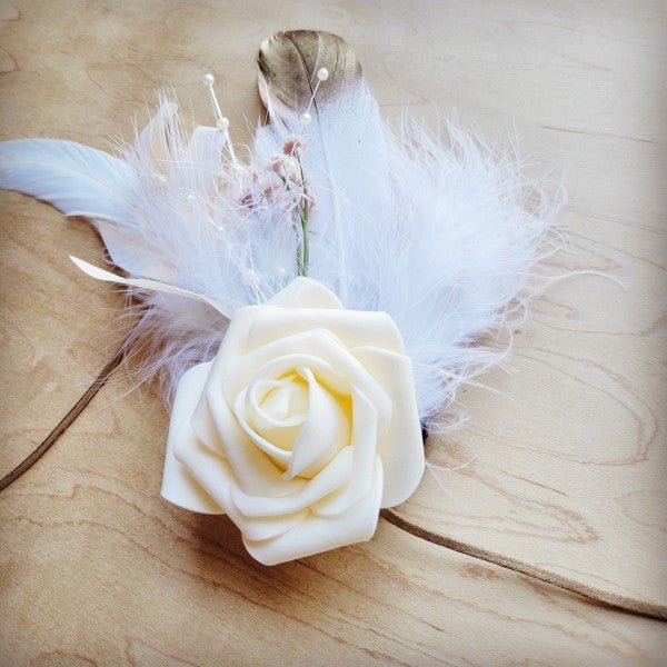 Boho Western Wedding Floral Bridal Hat Brown - p3 Boutique