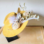 Boho Western Wedding Floral Bridal Hat Mustard - p3 Boutique