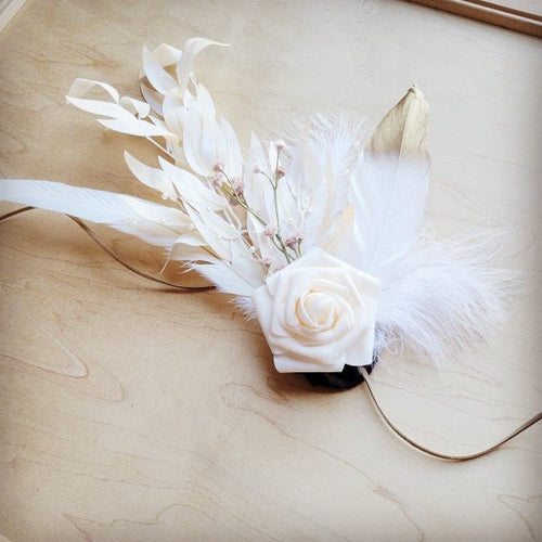Boho Western Wedding Floral Bridal Hat Rust - p3 Boutique