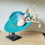 Boho Western Wedding Floral Bridal Hat Sage - p3 Boutique