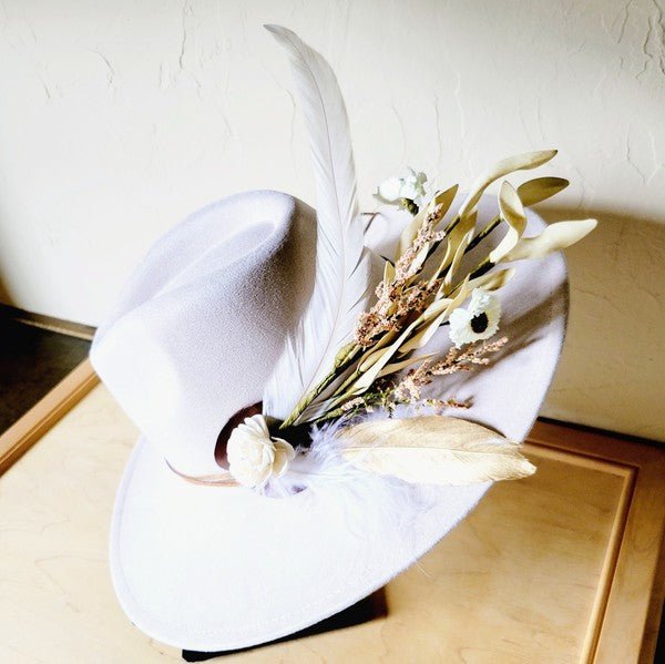 Boho Western Wedding Floral Bridsmaid Hat Bone - p3 Boutique