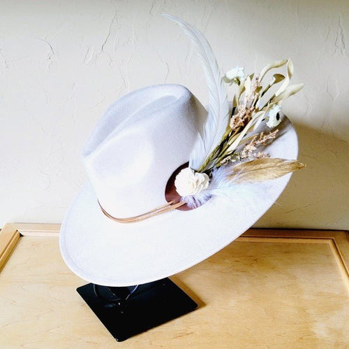 Boho Western Wedding Floral Bridsmaid Hat Bone - p3 Boutique