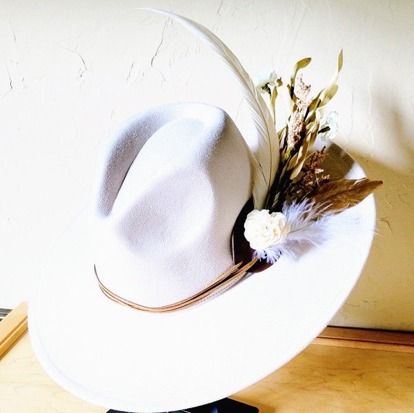 Boho Western Wedding Floral Bridsmaid Hat Bone - p3 Boutique