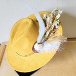 Boho Western Wedding Floral Bridsmaid Hat Mustard - p3 Boutique
