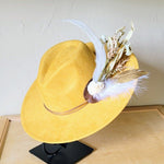 Boho Western Wedding Floral Bridsmaid Hat Mustard - p3 Boutique
