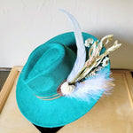 Boho Western Wedding Floral Bridsmaid Hat Sage - p3 Boutique