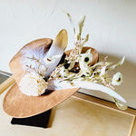 Boho Western Wedding Floral Feather Bridal Hat Tan - p3 Boutique