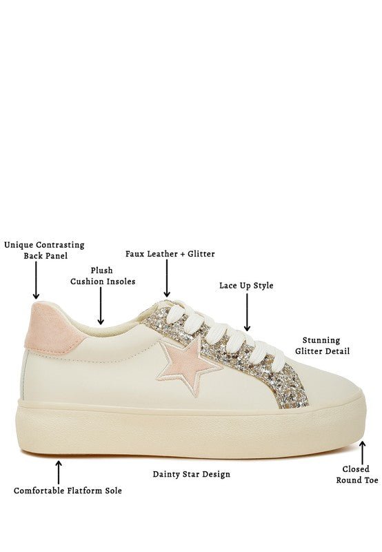 Bomber Metallic Star Glitter Sneakers - p3 Boutique
