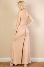 Button Front Wide Leg Jumpsuit - p3 Boutique