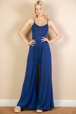 Button Front Wide Leg Jumpsuit - p3 Boutique