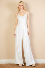 Button Front Wide Leg Jumpsuit - p3 Boutique