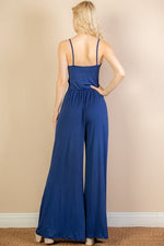 Button Front Wide Leg Jumpsuit - p3 Boutique