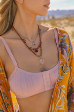 Carnelian & Crystal Drop Multi Layered Necklace - p3 Boutique