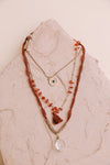 Carnelian & Crystal Drop Multi Layered Necklace - p3 Boutique