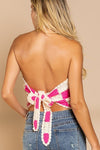 Checkerboard Pattern Tube Top Sweater - p3 Boutique