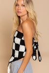 Checkerboard Pattern Tube Top Sweater - p3 Boutique