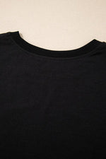 Checkerboard Peace Sign Printed Round Neck T Shirt - p3 Boutique