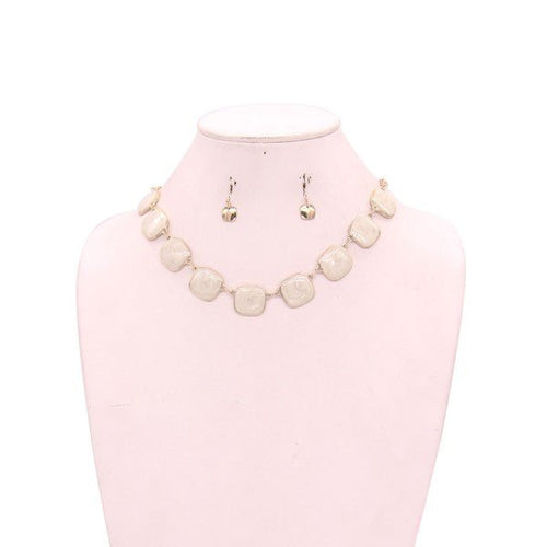 CHUNKY IVORY RHINESTONE NECKLACE SET - p3 Boutique