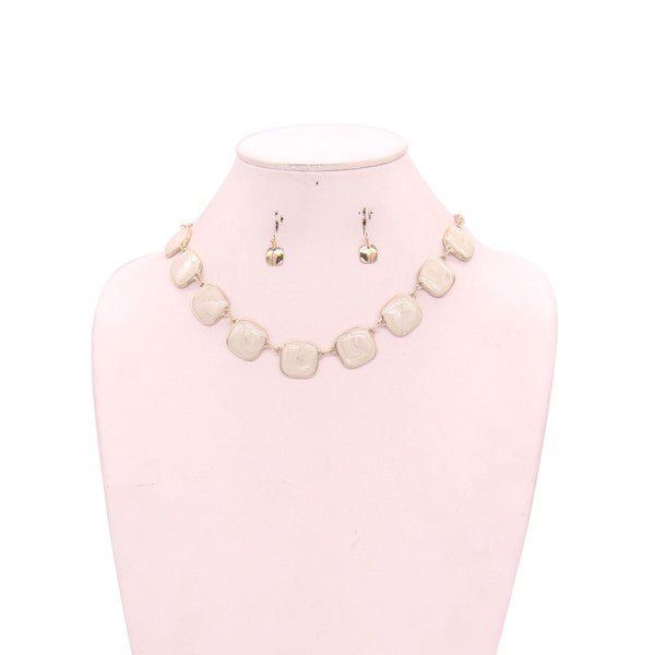 CHUNKY IVORY RHINESTONE NECKLACE SET - p3 Boutique