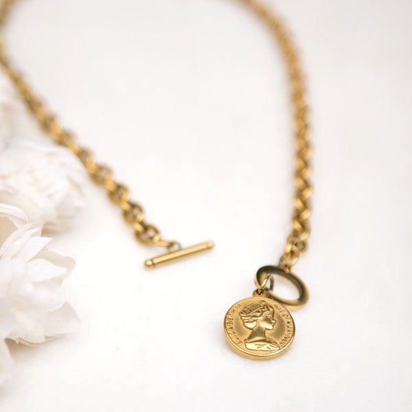 Coin Accent Chain Necklace - p3 Boutique