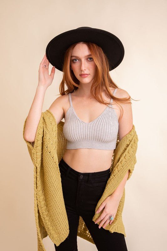 Contour Rib Knit Brami Lounge Top - p3 Boutique