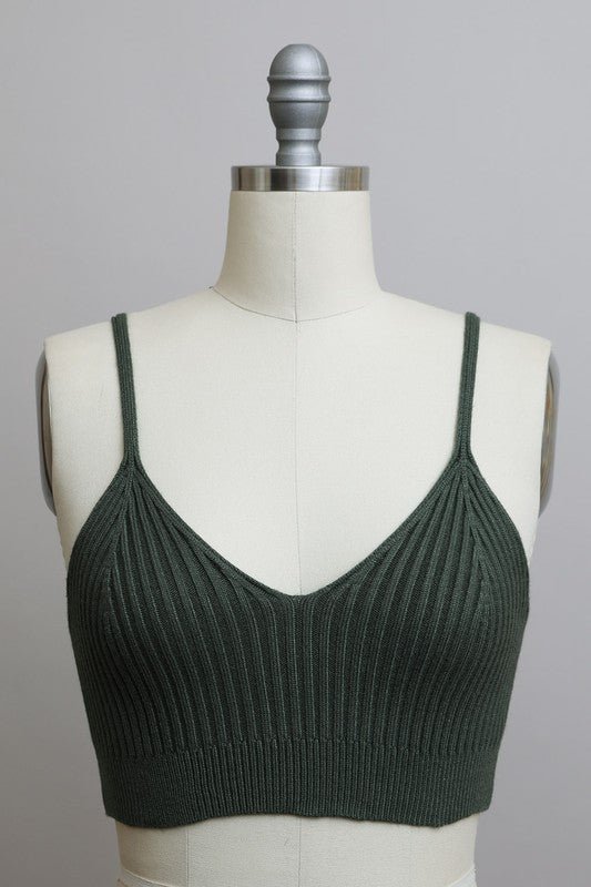 Contour Rib Knit Brami Lounge Top - p3 Boutique